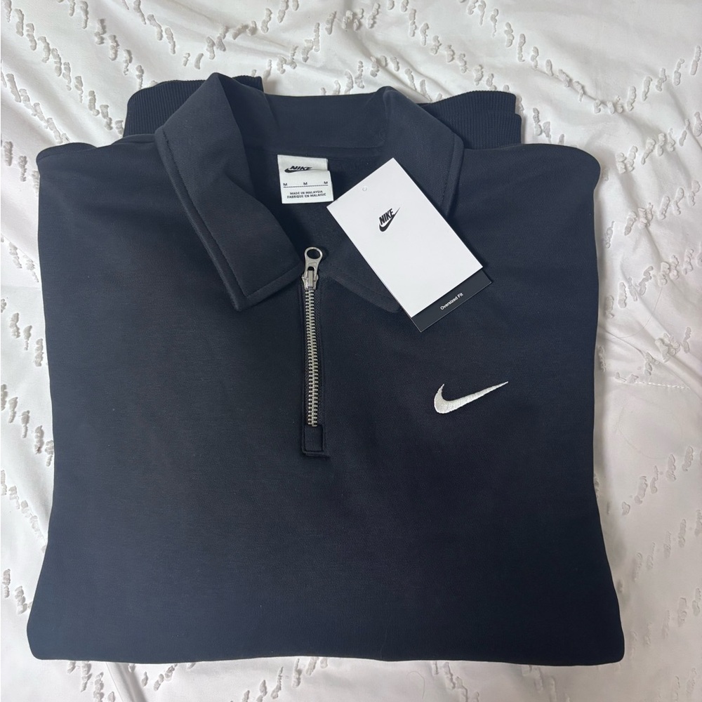 Nike Oversized Black Polo with Zipper